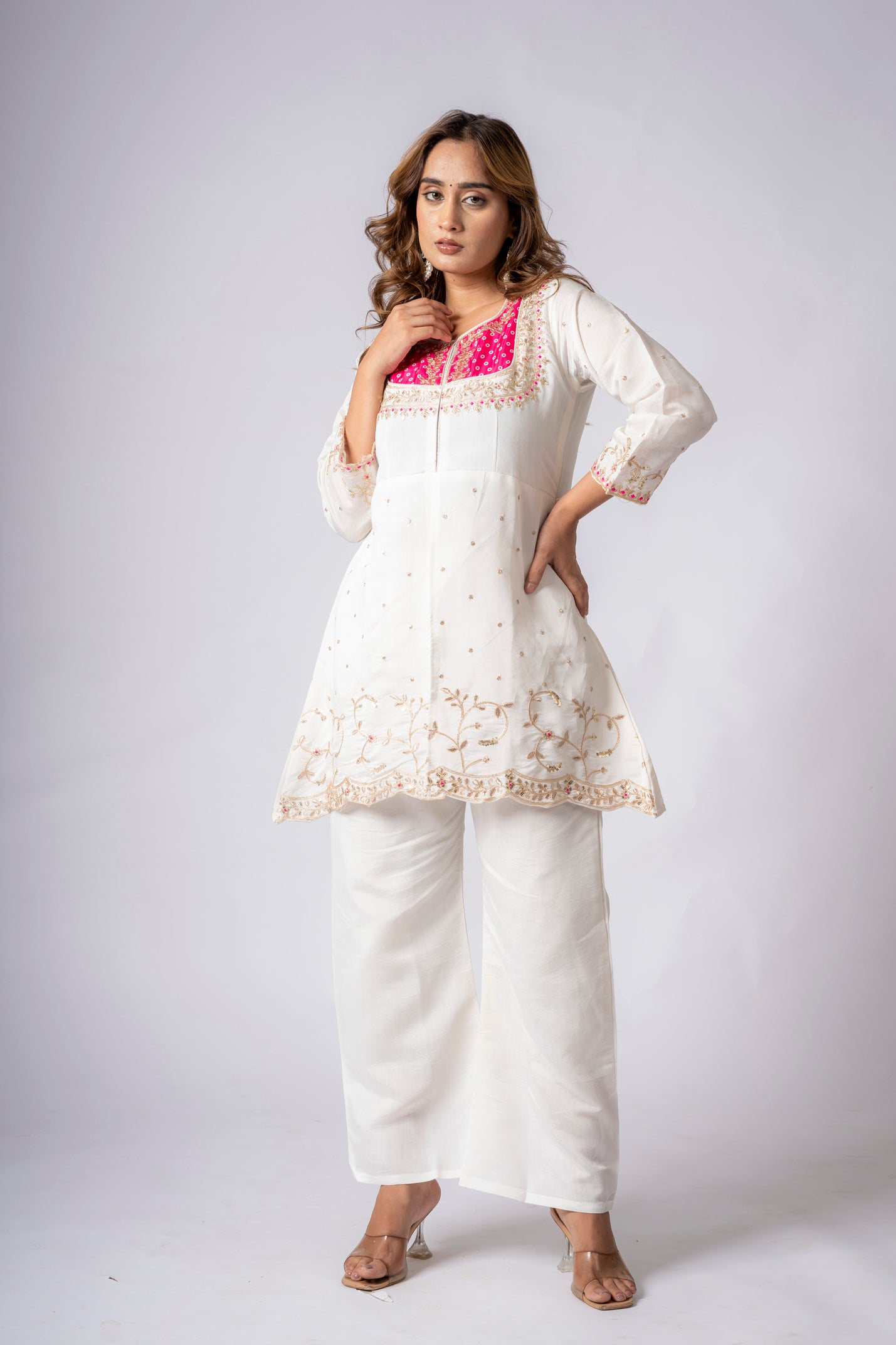 Beautiful Pure Cotton Super Dyed Embroidery Suit