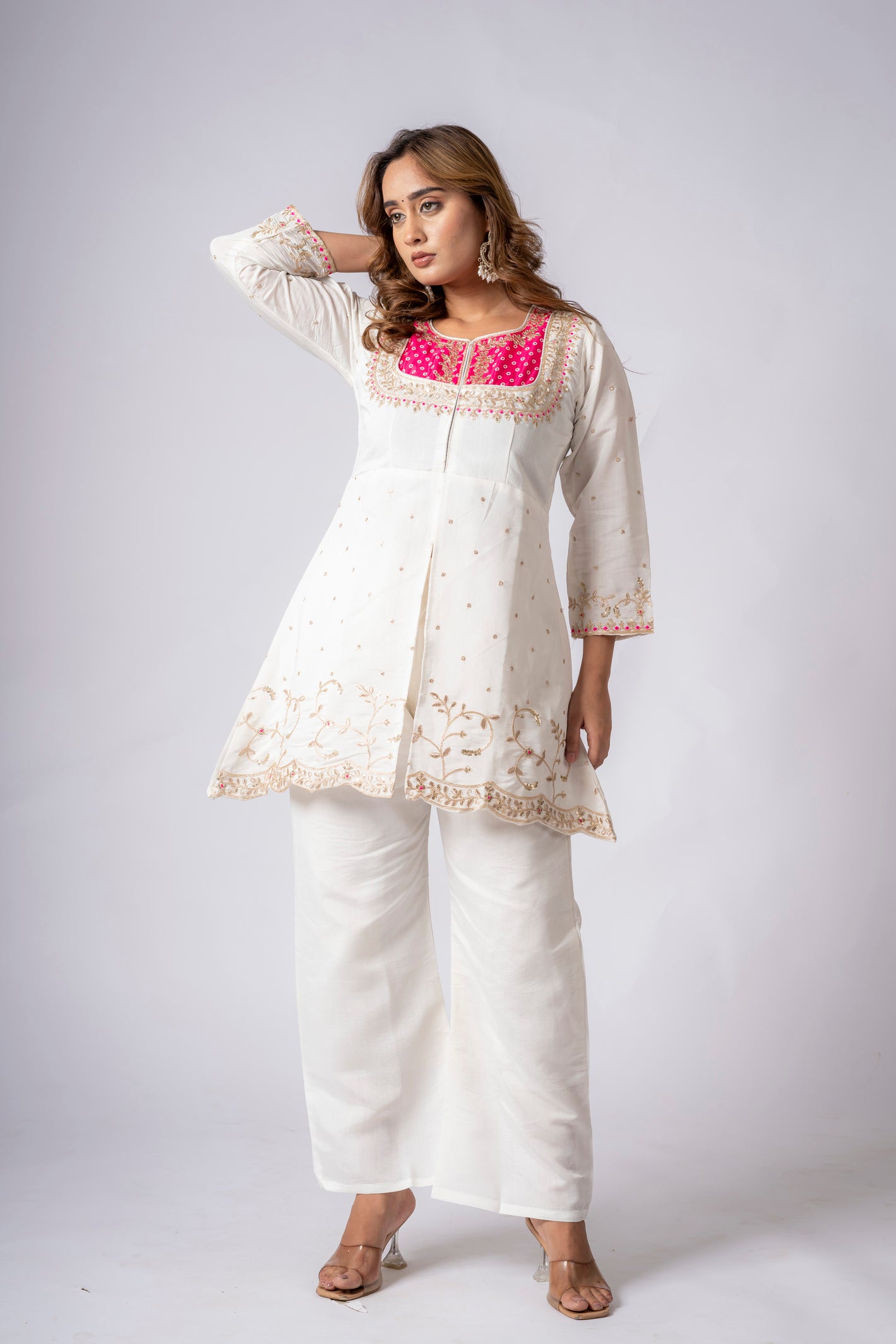 Beautiful Pure Cotton Super Dyed Embroidery Suit